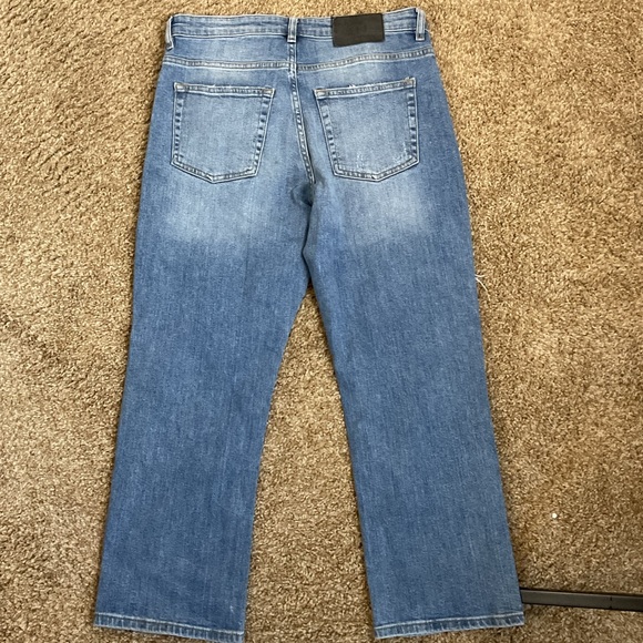 Cheap Monday Blue Distressed Straight Leg Jeans 28 Over My Dead Body Y2K Boho - Picture 5 of 6